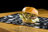CLASSIC CHEESEBURGER 300 g -
(Chefs brioche, beef patty, melted English cheddar, homemade pickles, iceberg , homemade, Chefs sauce)